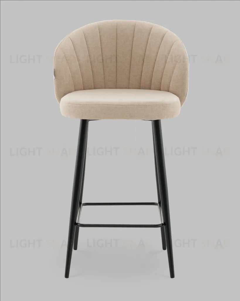 Стул полубарный Ханнингем велюр бежевый УТ000041702