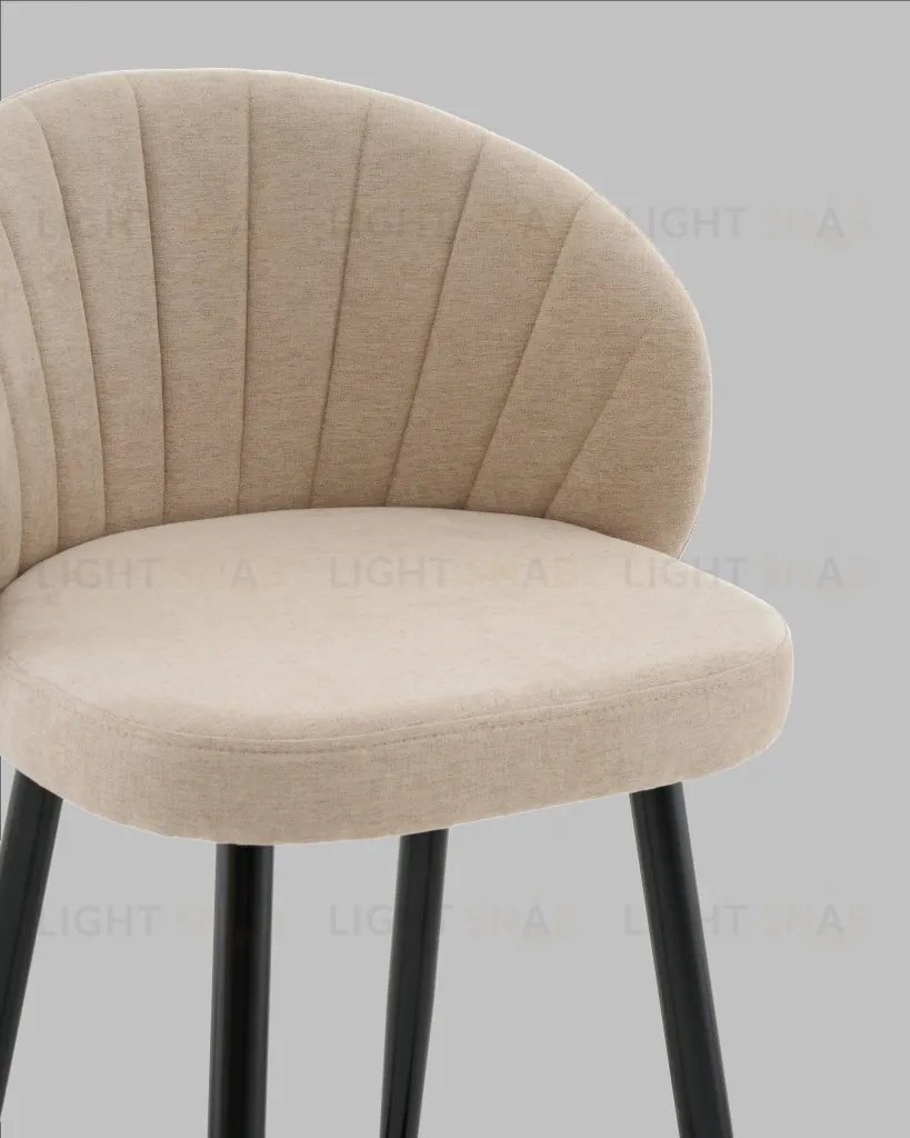Стул полубарный Ханнингем велюр бежевый УТ000041702
