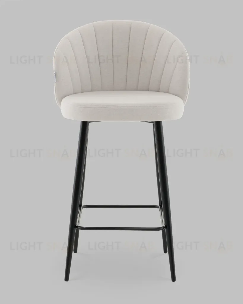 Стул полубарный Ханнингем велюр жемчужный УТ000041703