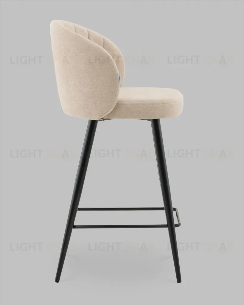 Стул полубарный Ханнингем велюр бежевый УТ000041702