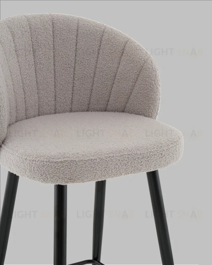 Стул полубарный Ханнингем букле светло-серый УТ000041700