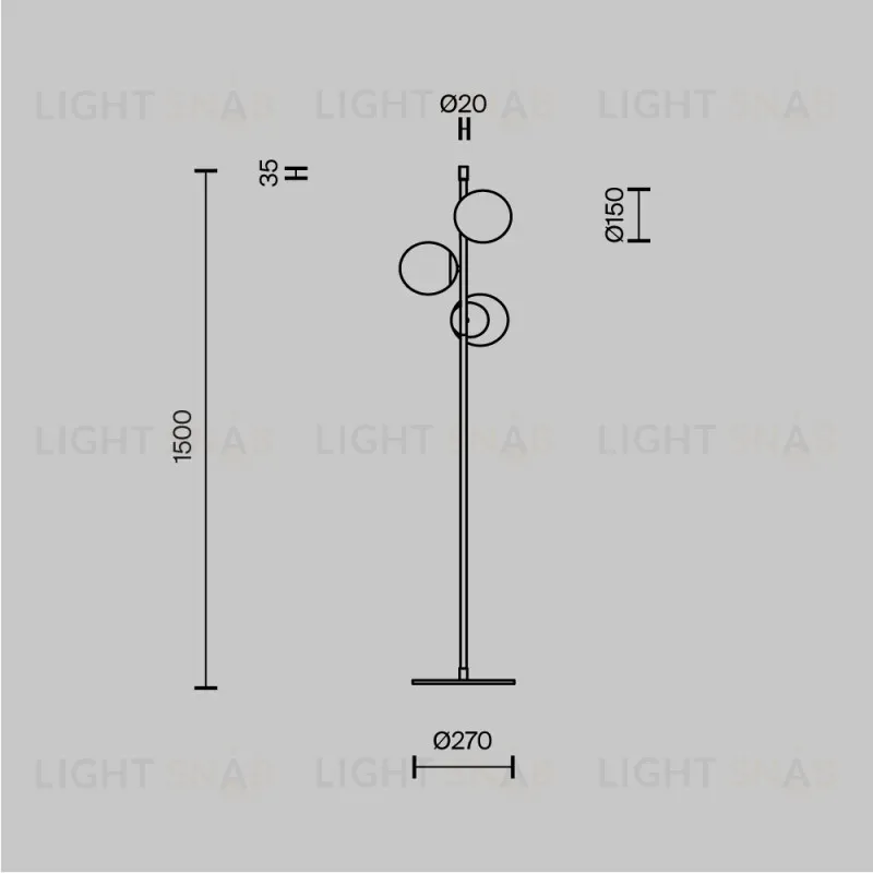 Торшер Maytoni MOD048FL-03G MOD048FL-03G