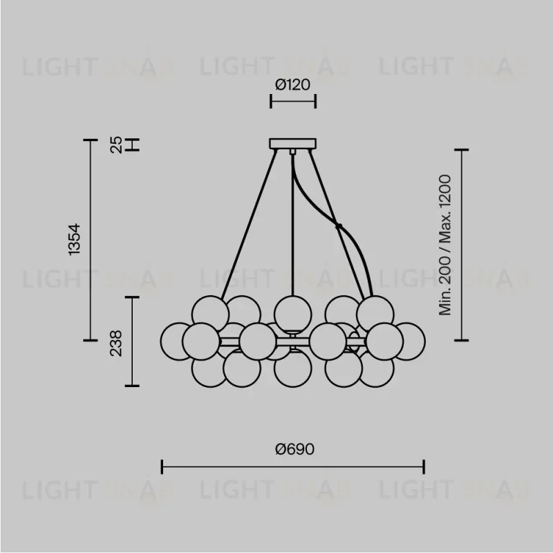 Подвесная люстра Maytoni MOD548PL-25G MOD548PL-25G