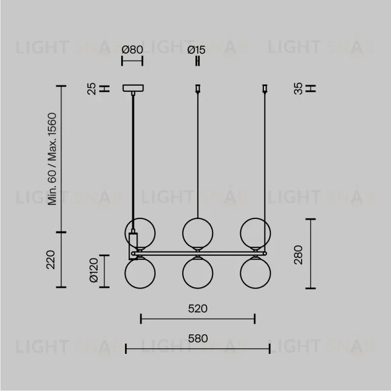 Подвесная люстра Maytoni MOD013PL-06W MOD013PL-06W
