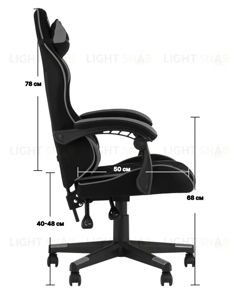 Кресло спортивное TopChairs Shadow черно-синий УТ000039466