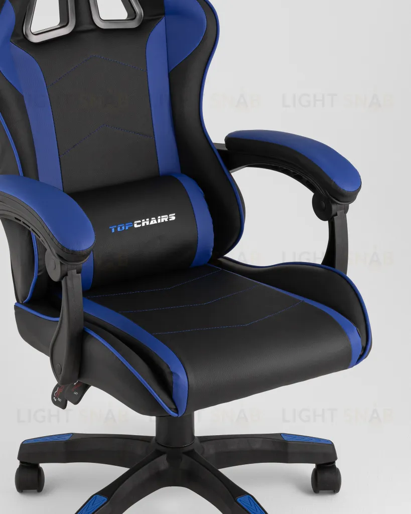 Кресло спортивное TopChairs Shadow черно-синий УТ000039466