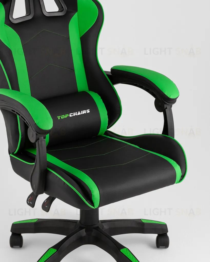 Кресло спортивное TopChairs Shadow черно-зеленый УТ000039465