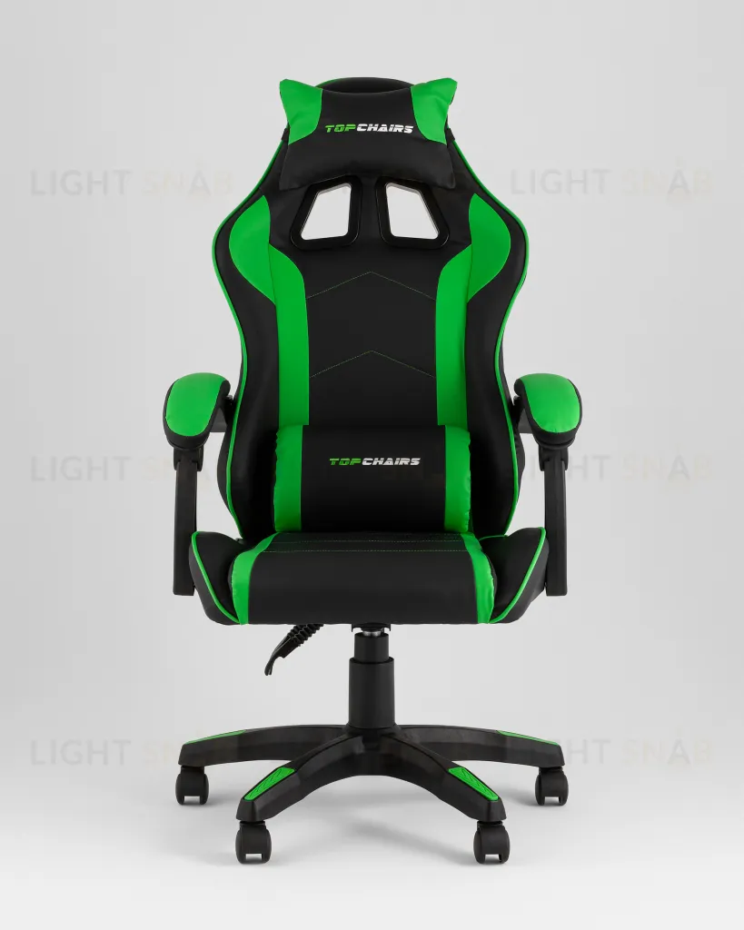 Кресло спортивное TopChairs Shadow черно-зеленый УТ000039465