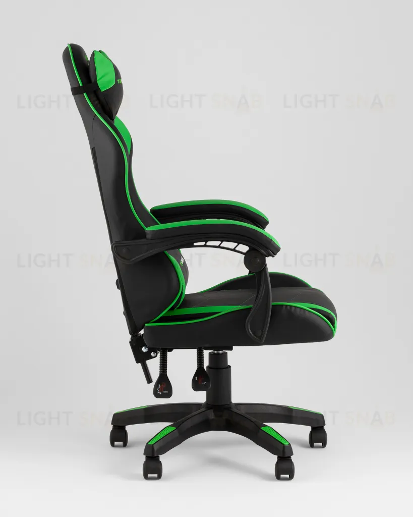 Кресло спортивное TopChairs Shadow черно-зеленый УТ000039465