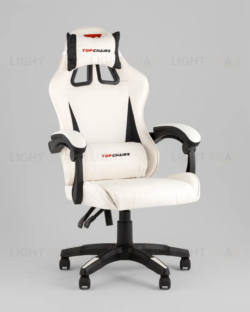 Кресло спортивное TopChairs Phantom бело-черный УТ000039470