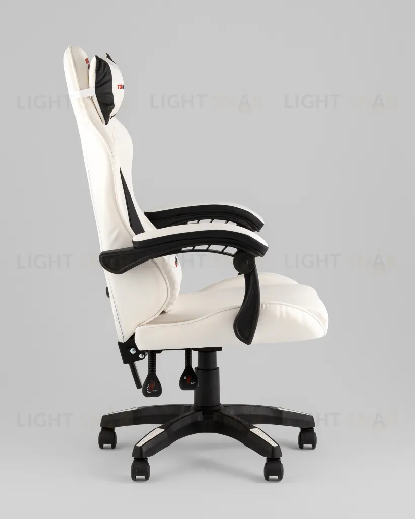 Кресло спортивное TopChairs Phantom бело-черный УТ000039470