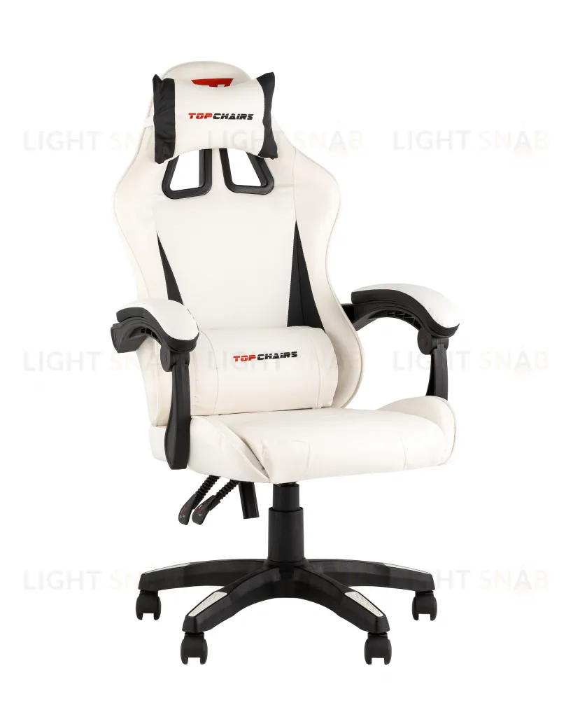 Кресло спортивное TopChairs Phantom бело-черный УТ000039470