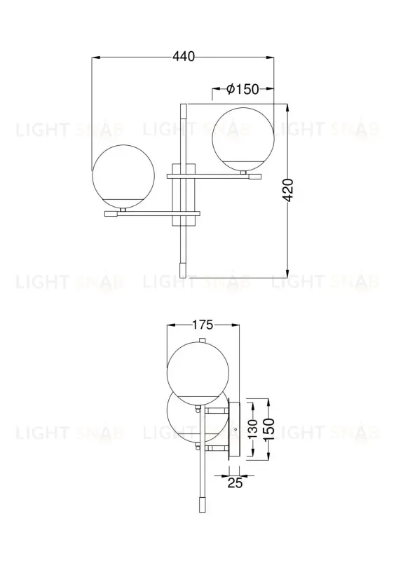 Бра Maytoni MOD050WL-02G MOD050WL-02G