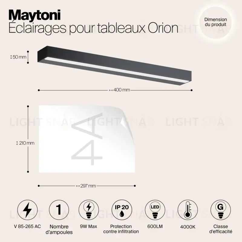 Светильник для картин Maytoni MIR011WL-L9B4K MIR011WL-L9B4K