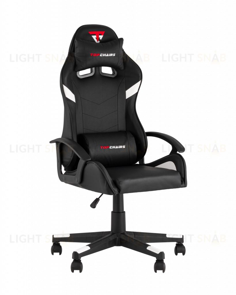Кресло спортивное TopChairs Warden черно-белый УТ000039483