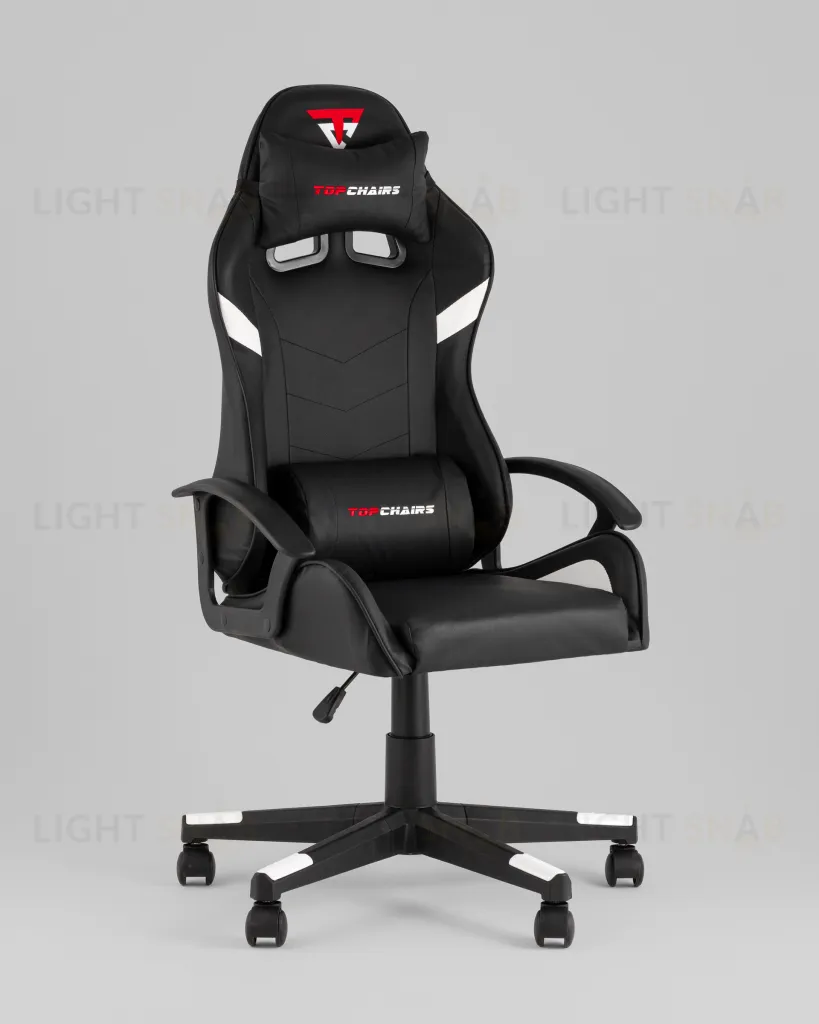 Кресло спортивное TopChairs Warden черно-белый УТ000039483