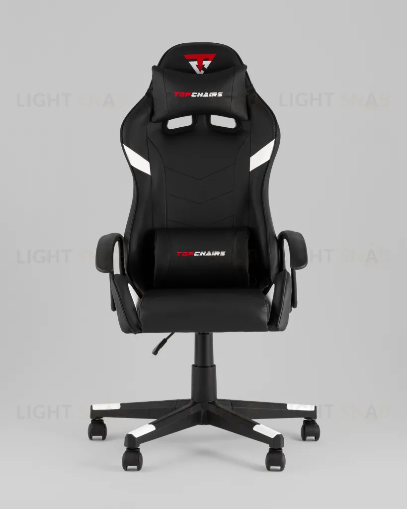 Кресло спортивное TopChairs Warden черно-белый УТ000039483