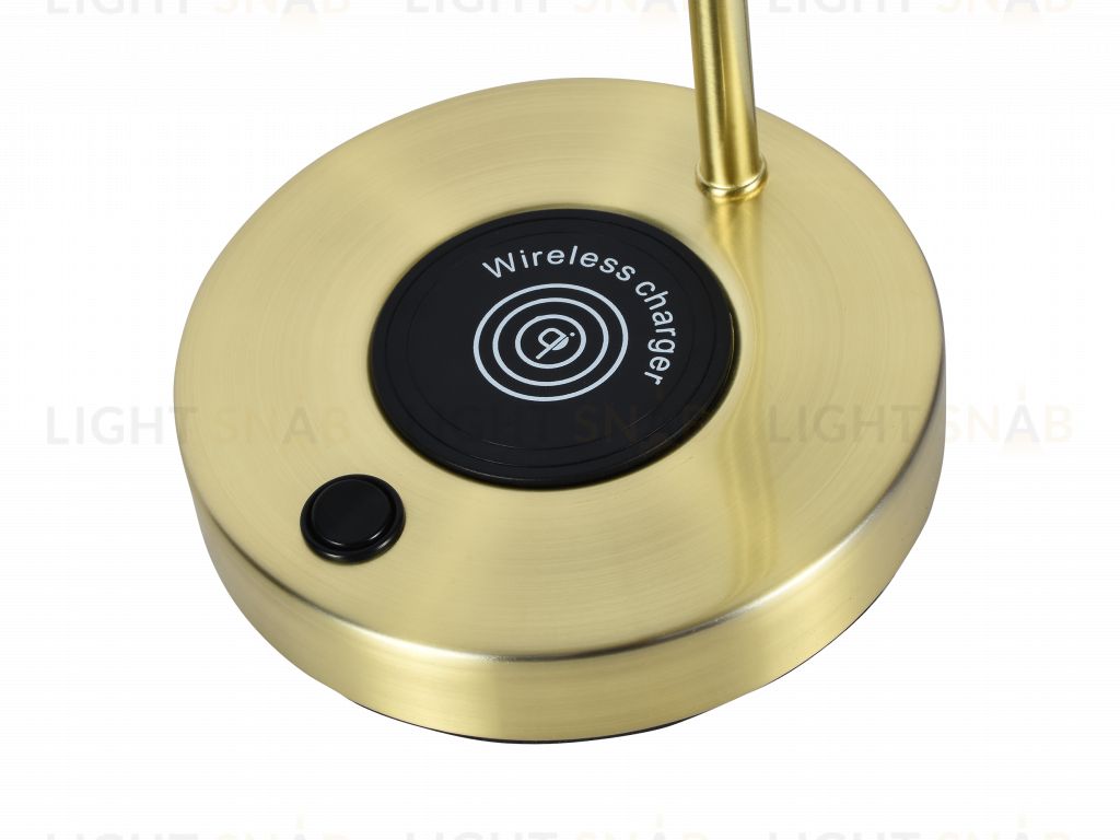 Настольная лампа латунь E14 беспроводная зарядка 45см Zortes DESKLIGHT ZRS.1066.06 ZRS.1066.06