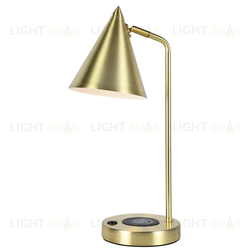 Настольная лампа латунь E14 беспроводная зарядка 45см Zortes DESKLIGHT ZRS.1066.06 ZRS.1066.06