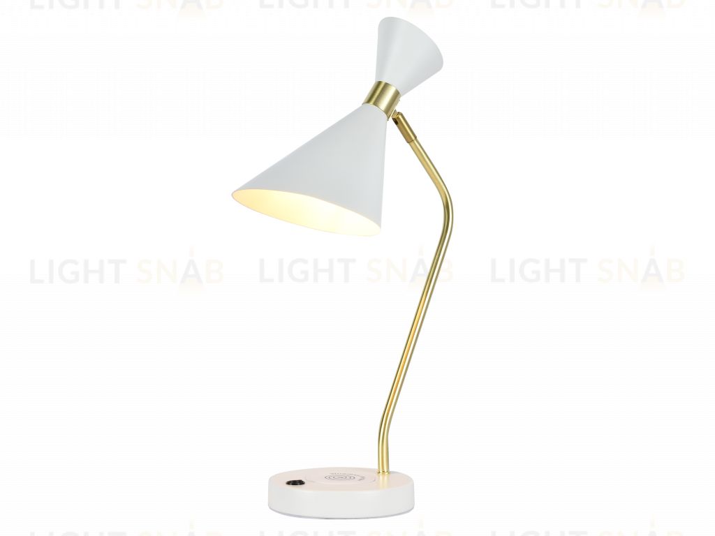 Настольный светильник с зарядкой для телефона Zortes DESKLIGHT ZRS.1066.05, Мощность - 40Вт, Тип лампы: E27, В - 25cm / Г - 50cm / Ш - 15cm ZRS.1066.05