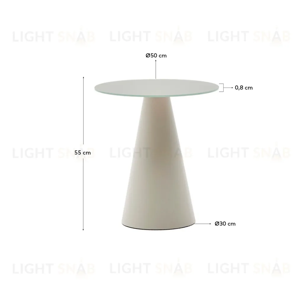 Журнальный столик Wilshire из матового стекла и стали матово-серый Ø50 см 261699