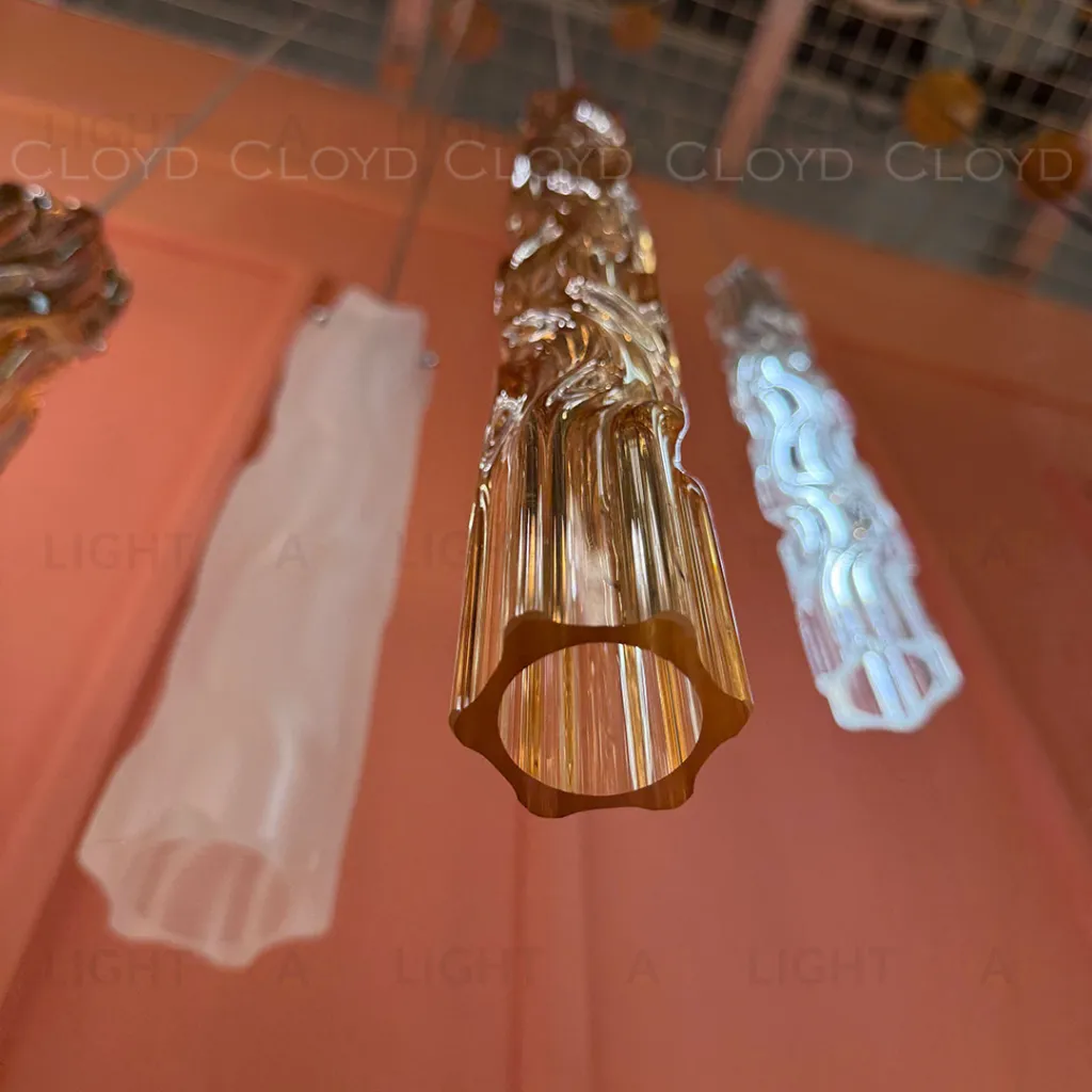  Подвесной светильник Cloyd ICEBERG-B P1 / Ø5 см - латунь - янтарное стекло (арт.11640)  11640