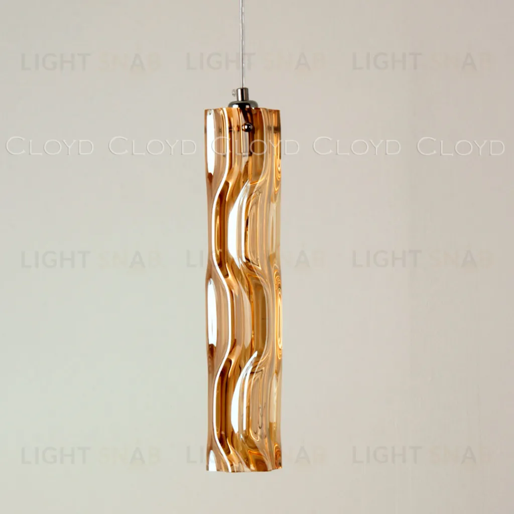  Подвесной светильник Cloyd ICEBERG-A P1 / Ø8 см - хром - янтарное стекло (арт.11655)  11655