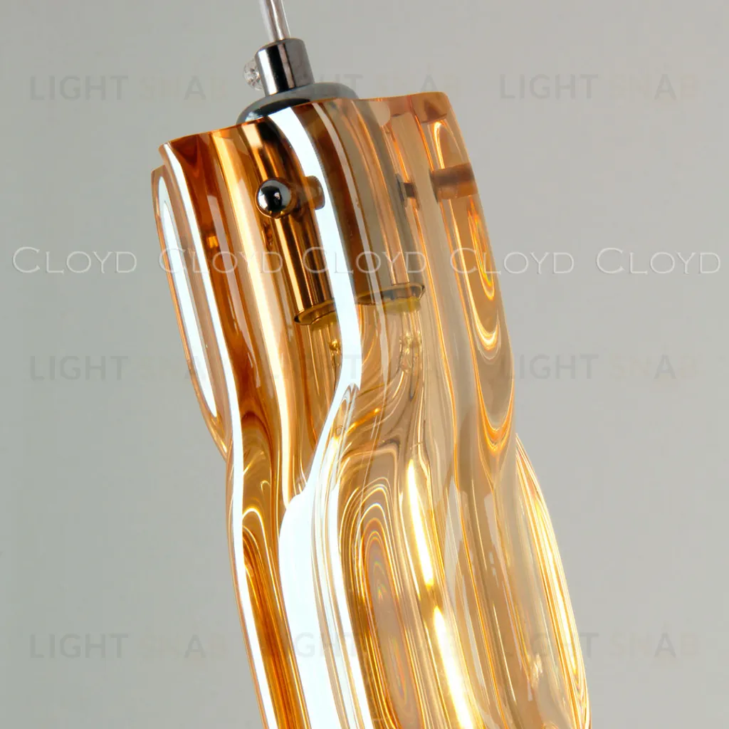  Подвесной светильник Cloyd ICEBERG-A P1 / Ø8 см - хром - янтарное стекло (арт.11655)  11655