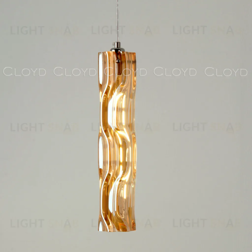  Подвесной светильник Cloyd ICEBERG-A P1 / Ø8 см - хром - янтарное стекло (арт.11655)  11655
