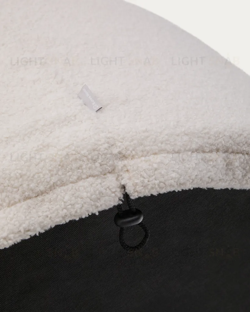 Kaeli Пуф для ног со съемным чехлом из ткани букле цвета экрю 212322