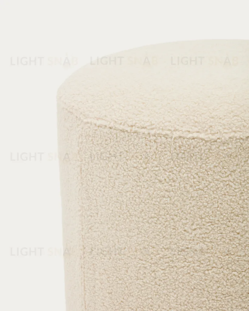 Kaeli Пуф для ног со съемным чехлом из ткани букле цвета экрю 212322