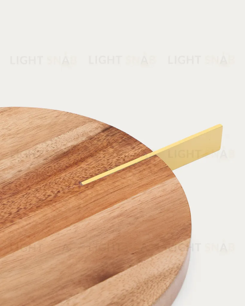 Zairin Сервировочная доска из 100% акации с ручкой из желтого металла 254247