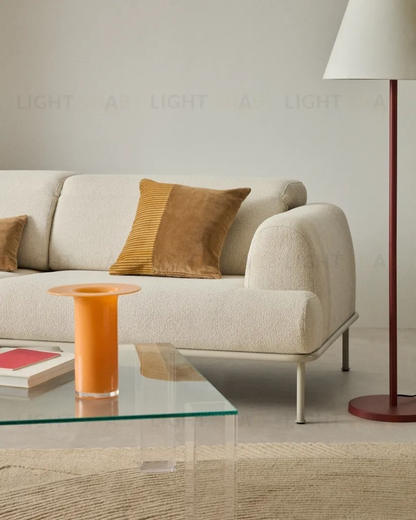 Samit Чехол на подушку из 100% хлопкового бархата с горчичными полосками 45 x 45 см 210450