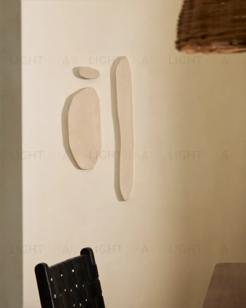 Набор Siluna из 3 удлиненных настенных панелей из белого папье-маше 192273