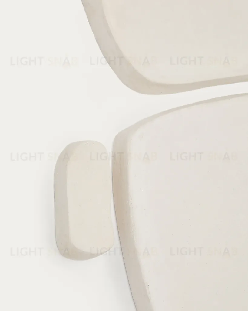 Набор из 3 квадратных настенных панелей Siluna из белого папье-маше 192271