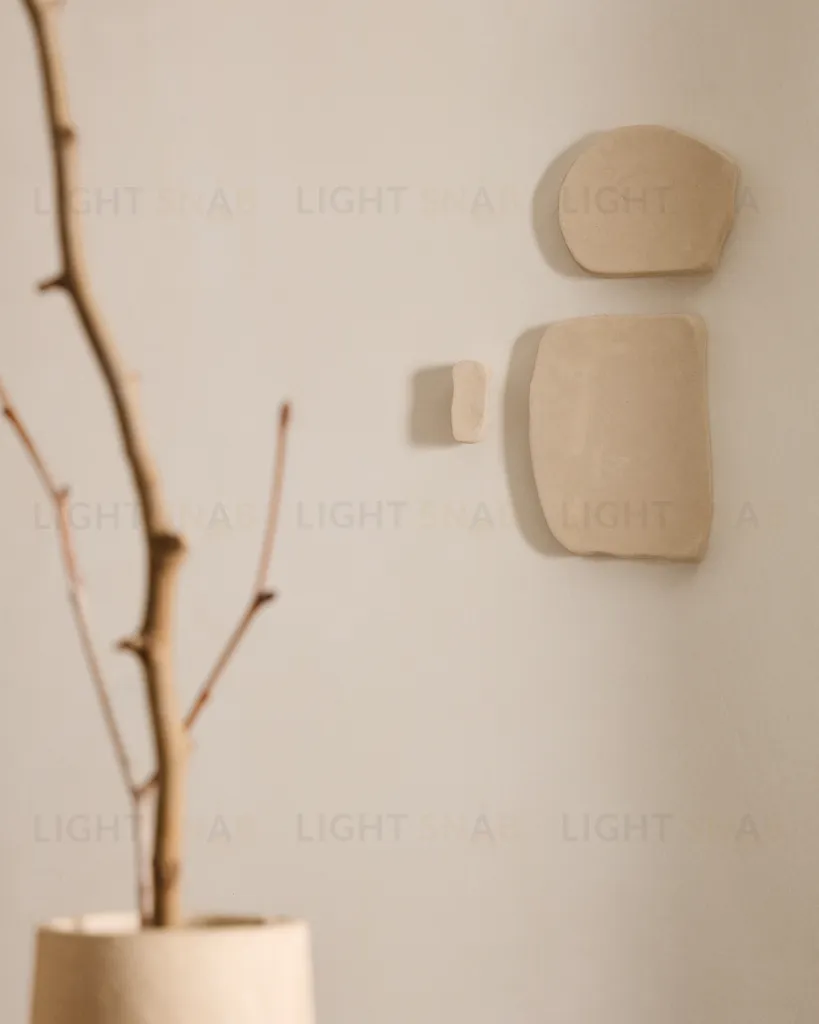 Набор из 3 квадратных настенных панелей Siluna из белого папье-маше 192271