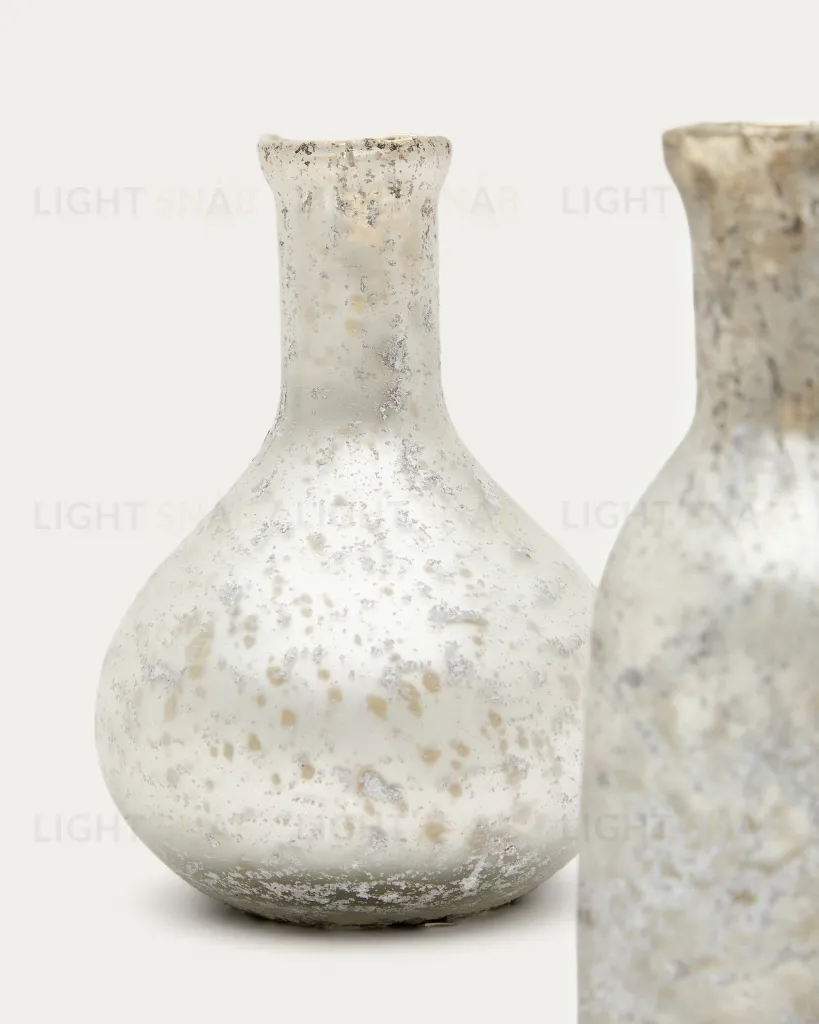 Deila Набор из 2 белых ваз из переработанного стекла 13 см 210292