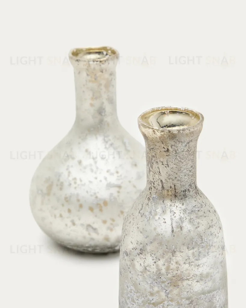 Deila Набор из 2 белых ваз из переработанного стекла 13 см 210292