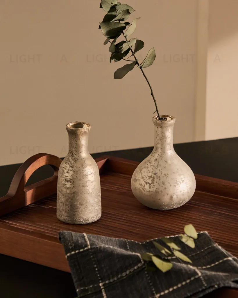 Deila Набор из 2 белых ваз из переработанного стекла 13 см 210292