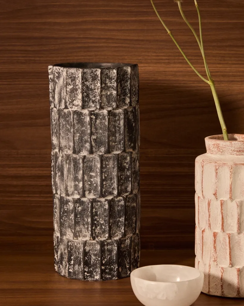 Arisa черная ваза из папье-маше, 31 см 205529