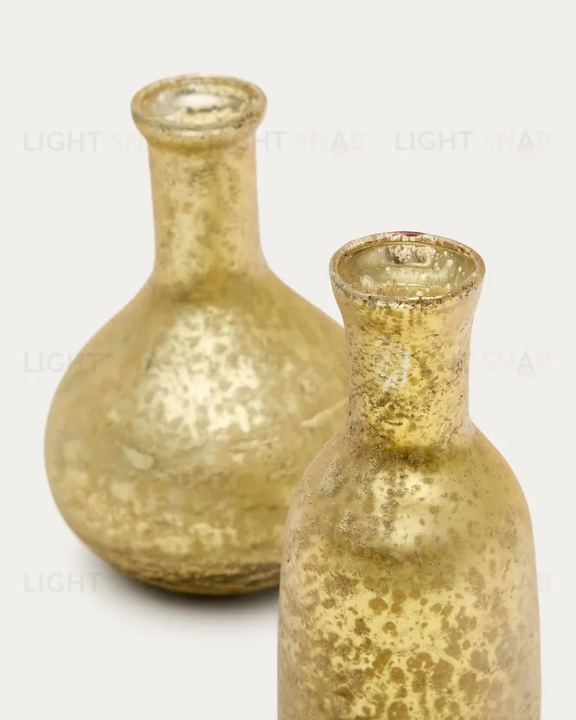 Deila Набор из 2 золотых ваз из переработанного стекла 10 см 218108