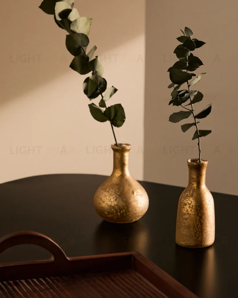 Deila Набор из 2 золотых ваз из переработанного стекла 10 см 218108