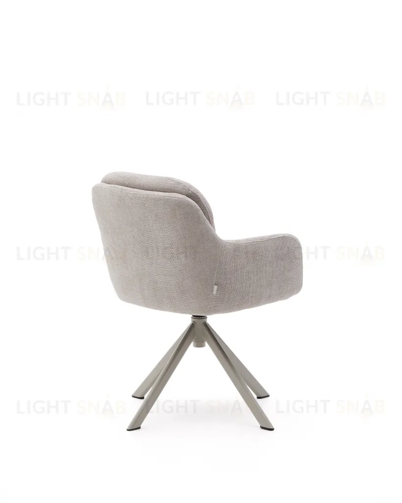 Поворотное кресло Lexa из бежевой синели с бежевыми ножками 229369