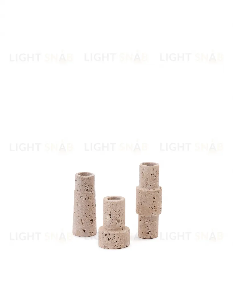 Набор Majid из 3-х подсвечников из бежевого травертина 210380