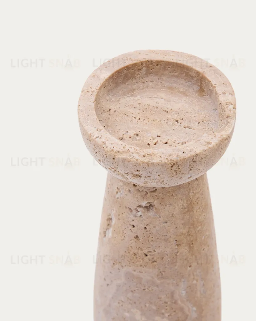 Большой подсвечник из бежевого травертина Magan 210376