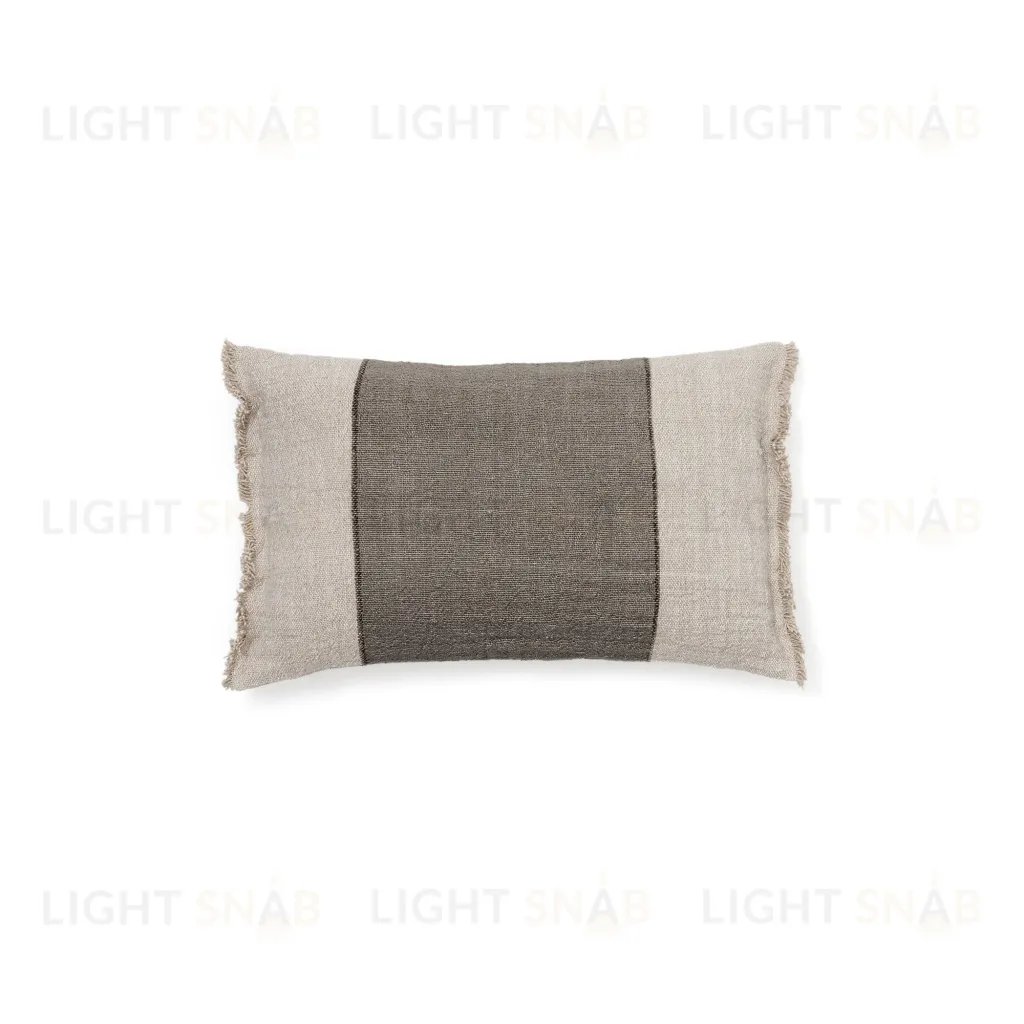 Чехол для подушки Lorin из льна зелёного цвета с бахромой 30 x 50 см 261923