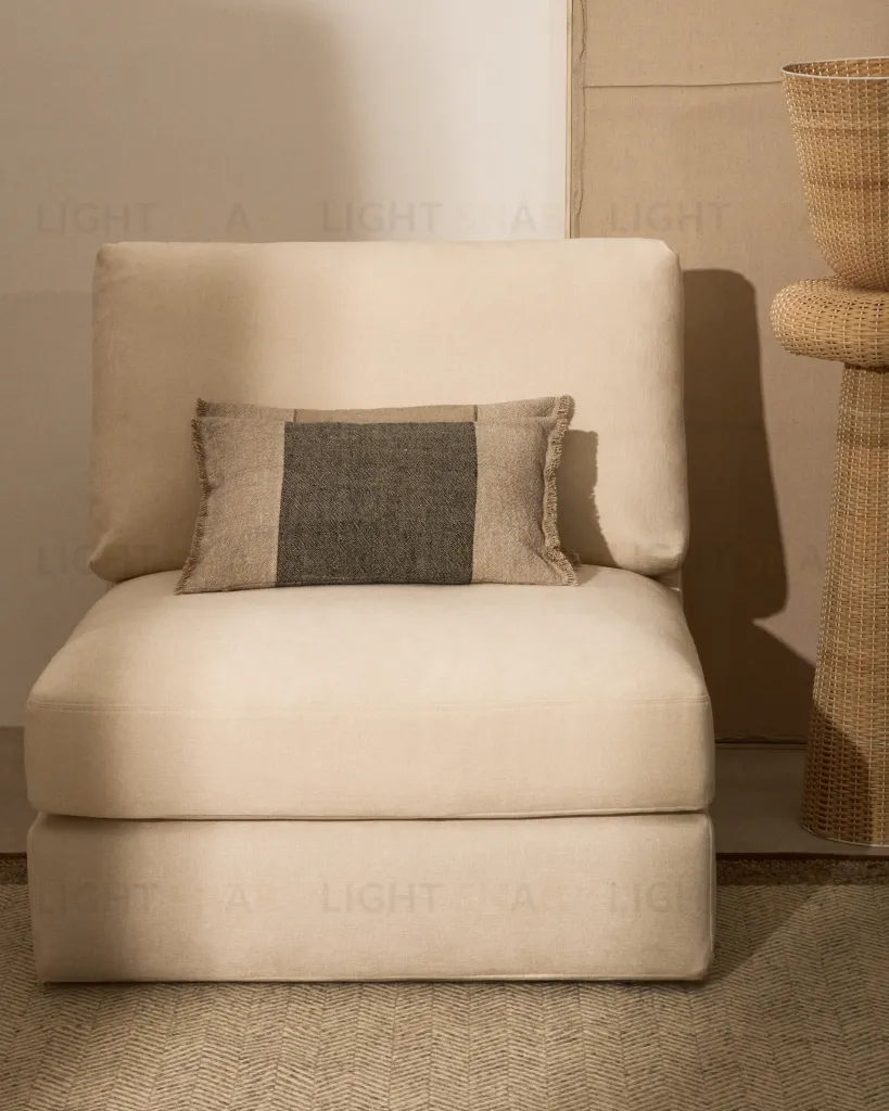 Чехол для подушки Lorin из льна зелёного цвета с бахромой 30 x 50 см 261923