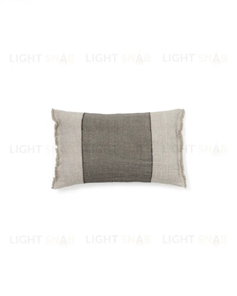 Чехол для подушки Lorin из льна зелёного цвета с бахромой 30 x 50 см 261923