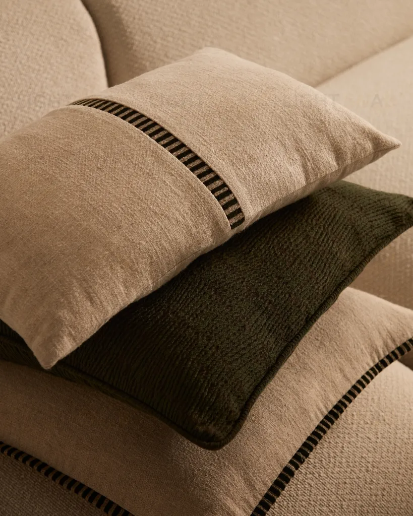 Ardit Чехол для подушки бежевого цвета с зеленой полосой 30 x 50 212120