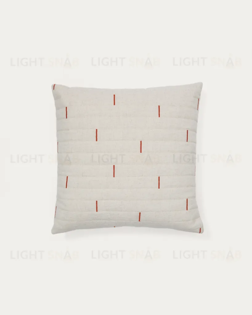 Чехол на подушку Blaina из белого льна с красной вышивкой 45 x 45 см 210740